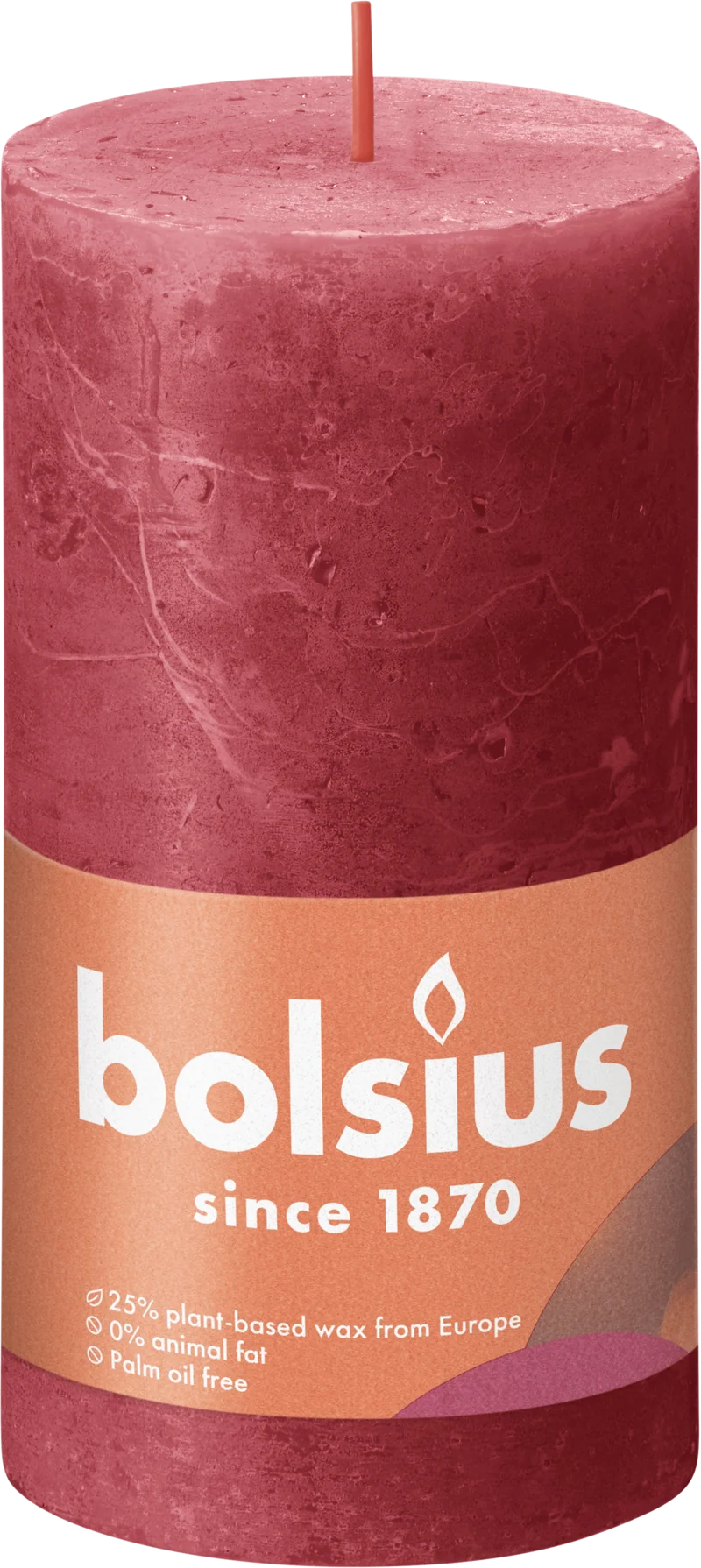Bolsius Rustiek Shine 13cm Delicate Red