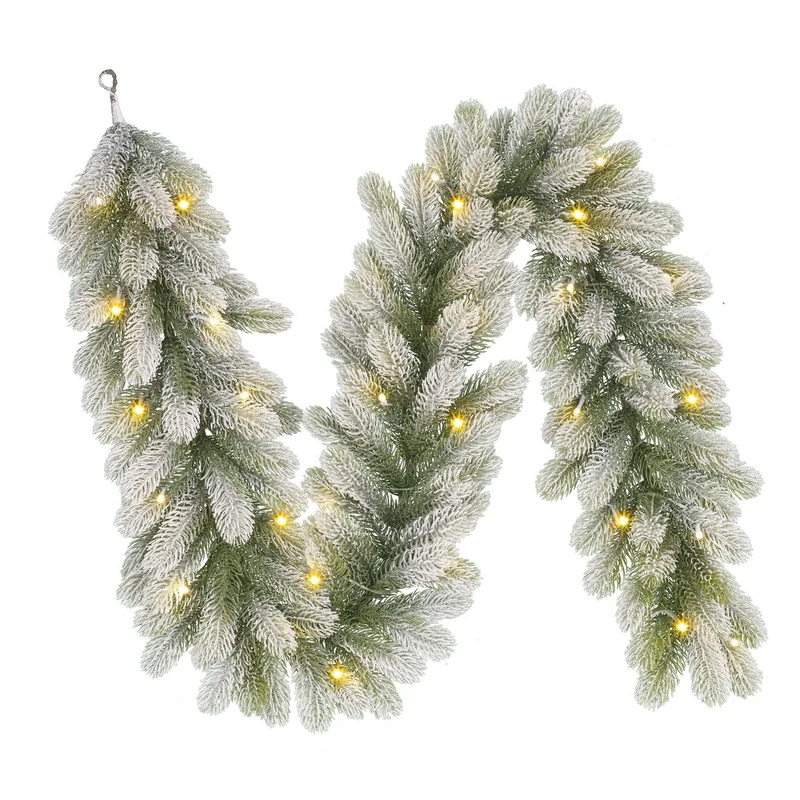 Nagoya Guirlande met LED Verlichting en Timerfunctie - L180 x Ø20 cm - Groen