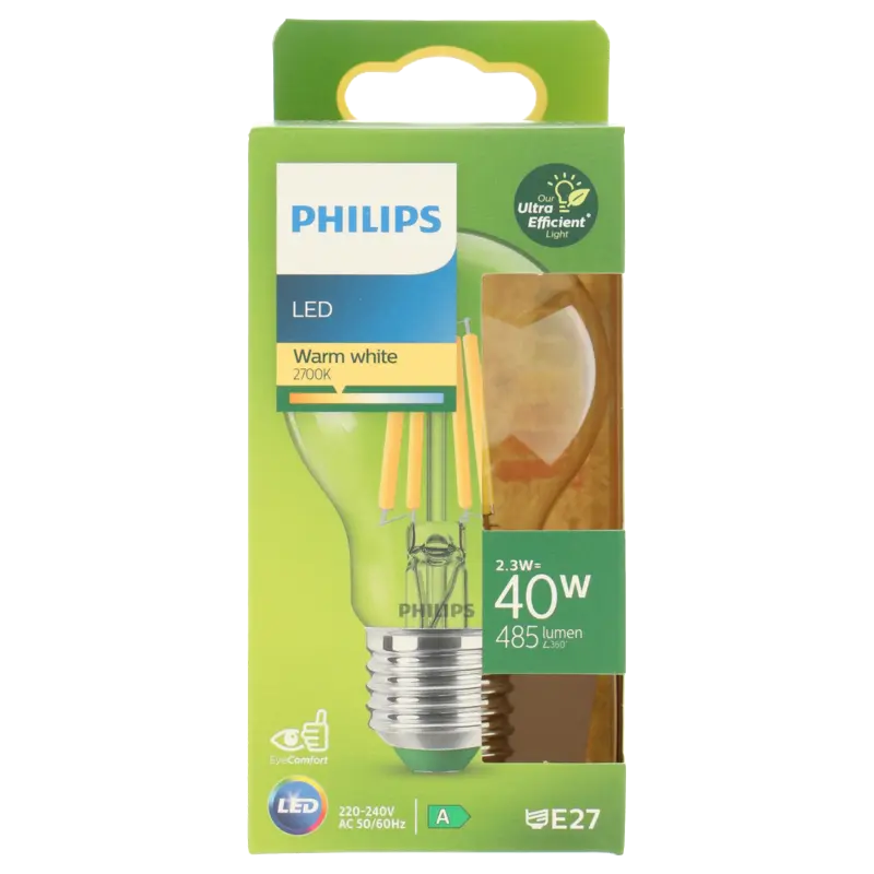 Philips Led fil standaard E27 40W helder