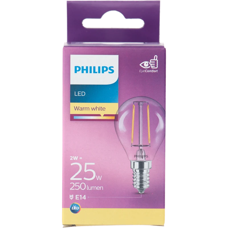 Philips LED filament kogel 25W E14 box