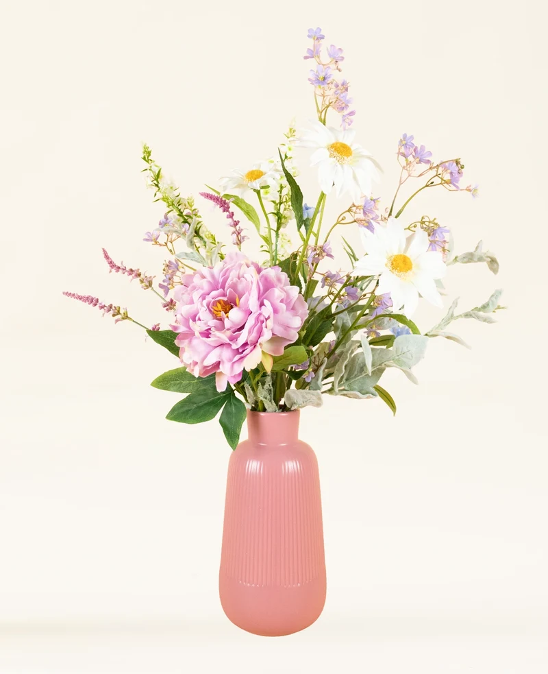 Zijden kunstbloemen boeket Misty Minthe