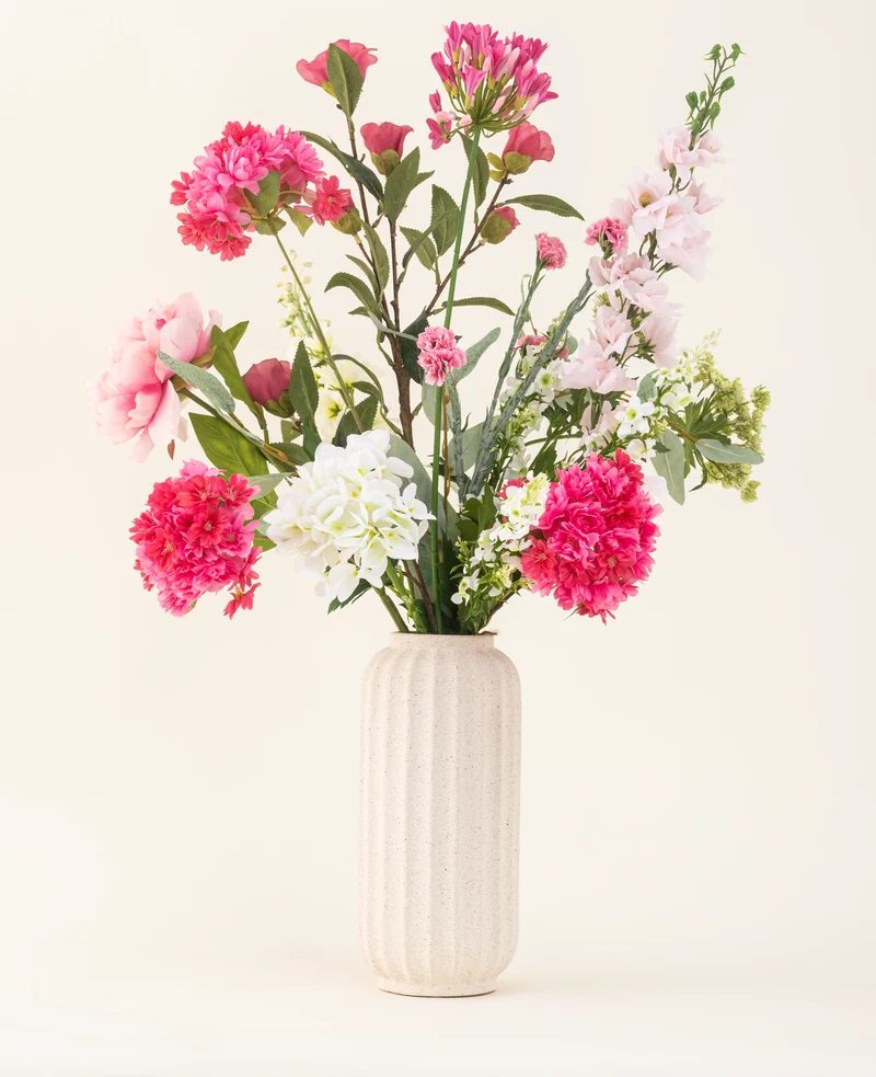 Zijden kunstbloemen boeket Blush Breeze