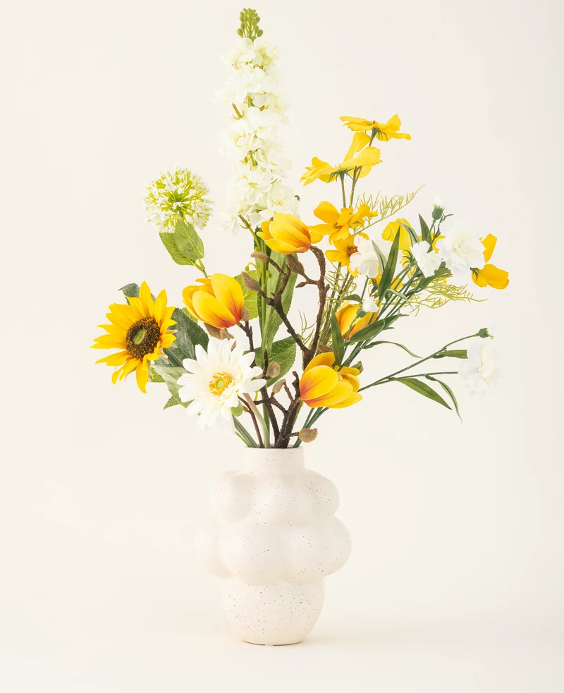 Zijden kunstbloemen boeket Sun Glow