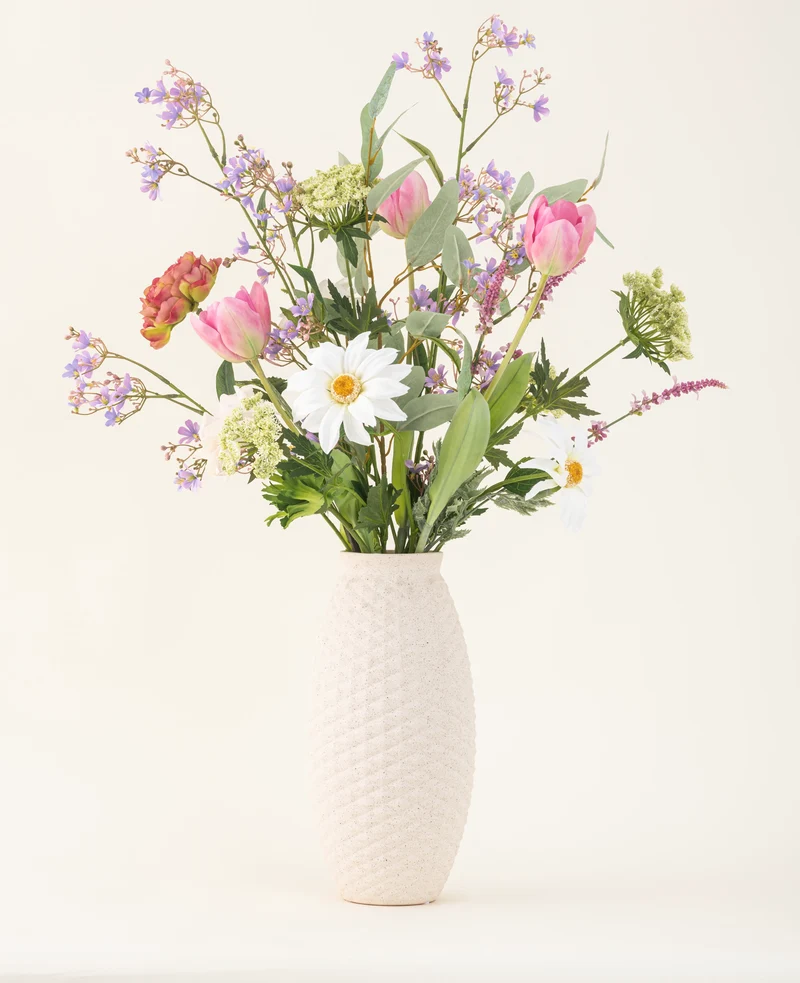Zijden kunstbloemen boeket Pink Bloom Vibes