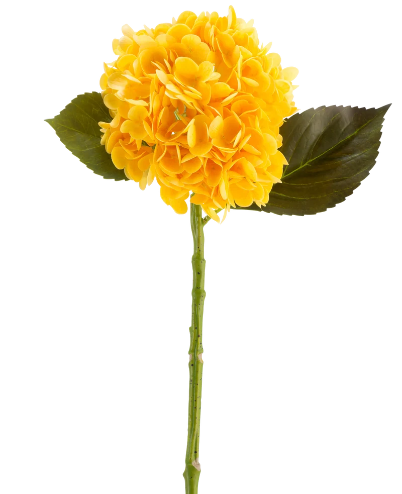 Kunstbloem Charlotte Hortensia Real Touch geel 55 cm