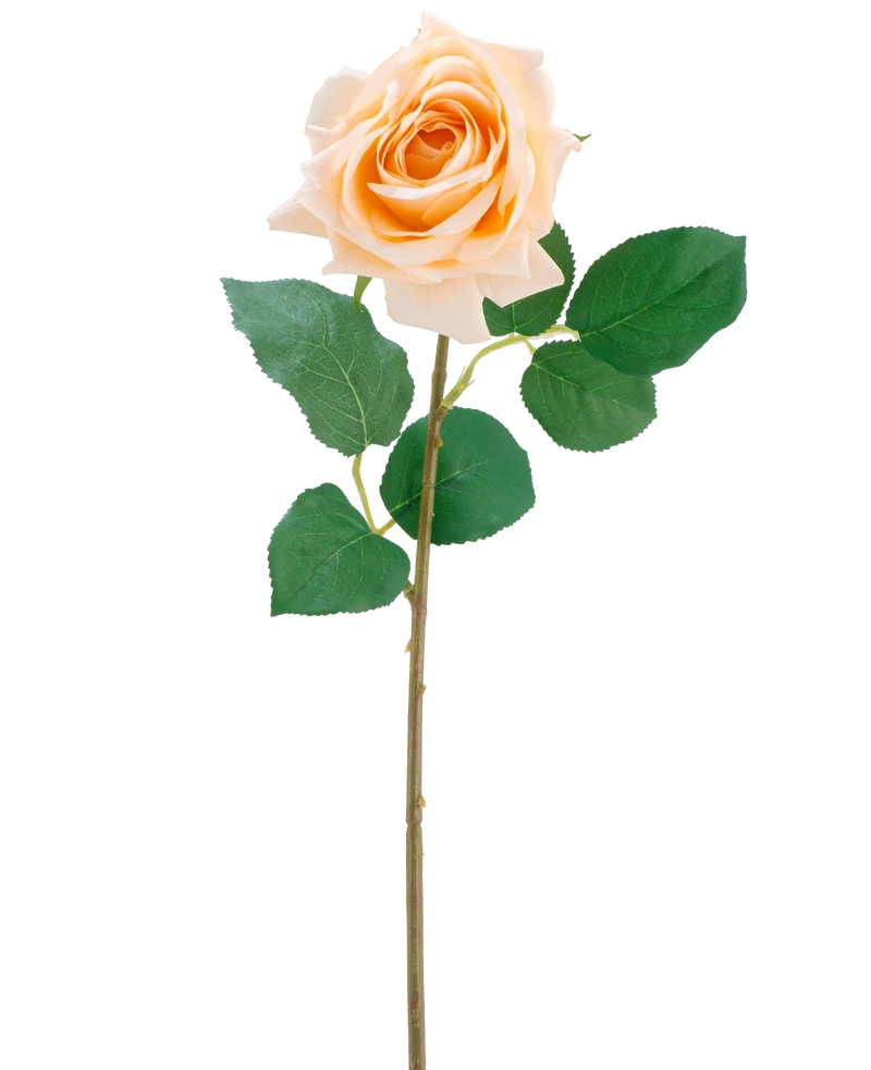 Kunstbloem Crystal touch moisturizing roos Real Touch champagne 43 cm