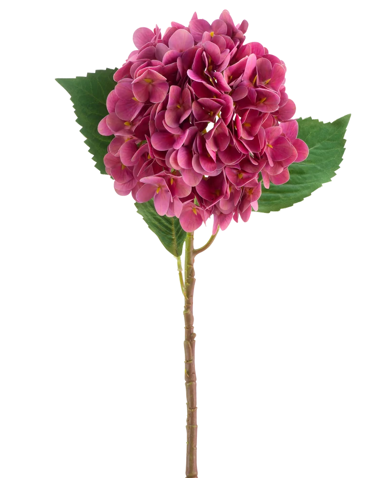 Kunstbloem Hortensia Real Touch purplered 58 cm