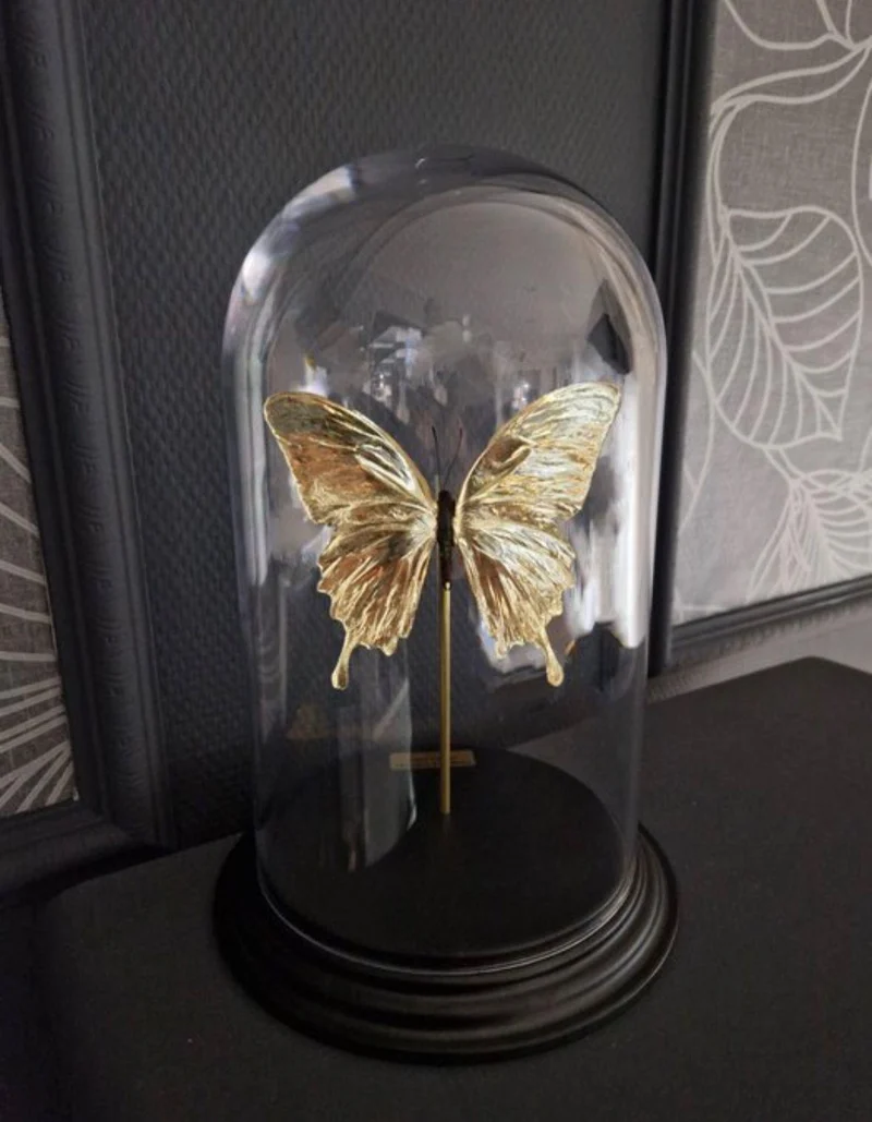 Artwork - Unieke 23kt bladgoud vergulde Ulysses vlinder