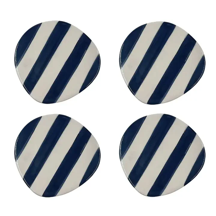 Onderzetter - Opjet Strepen Blauwe set van 4