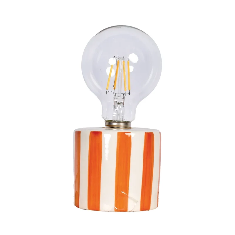 Tafellamp LED draadloos - Oranje Wit gestreept