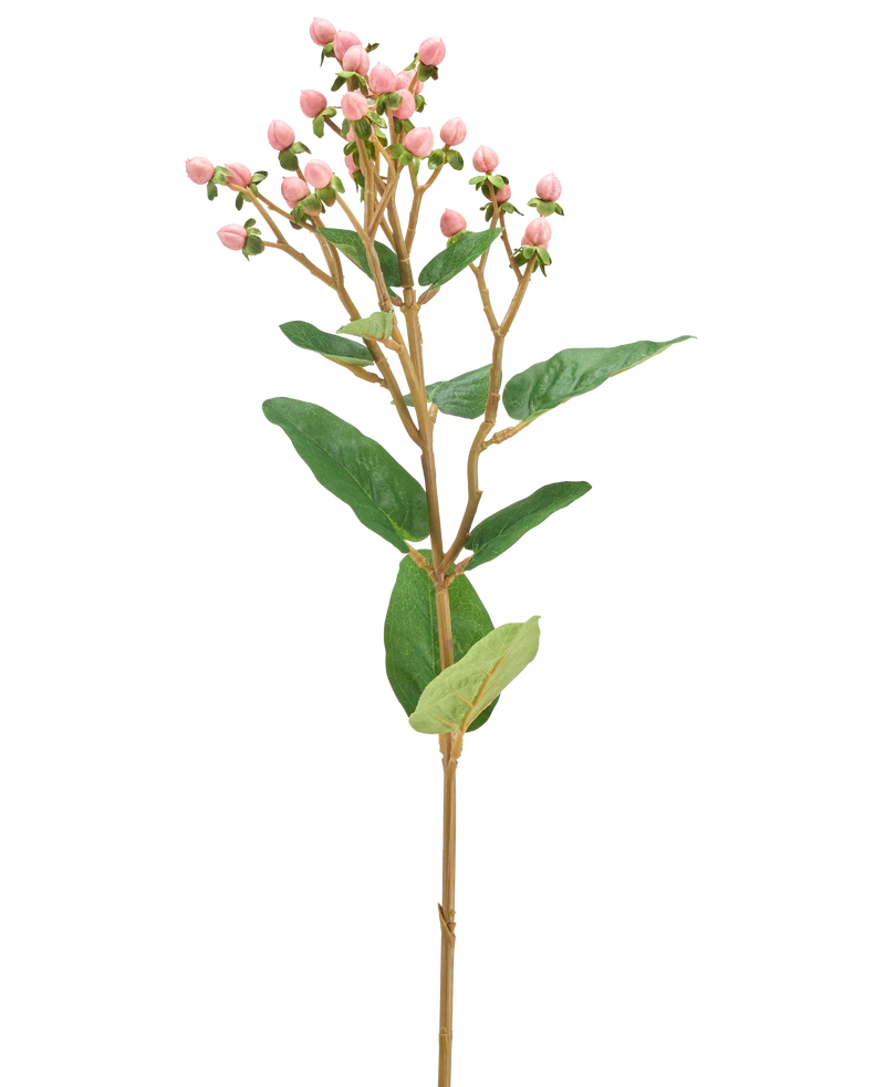 Kunstbloem Hypericum 65 cm roze