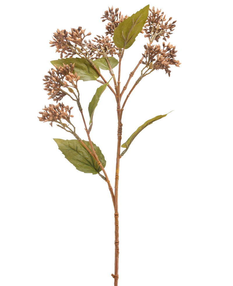 Kunstbloem Sedum 67 cm bruin