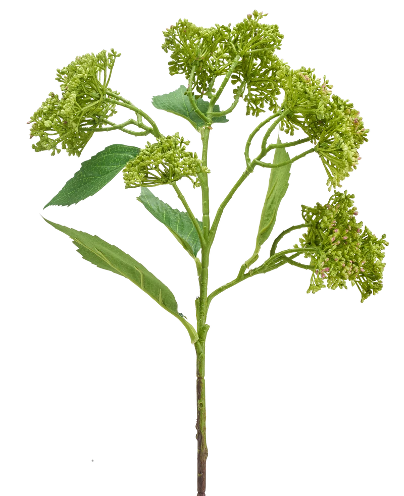 Kunstbloem Hortensia 56 cm groen/rood