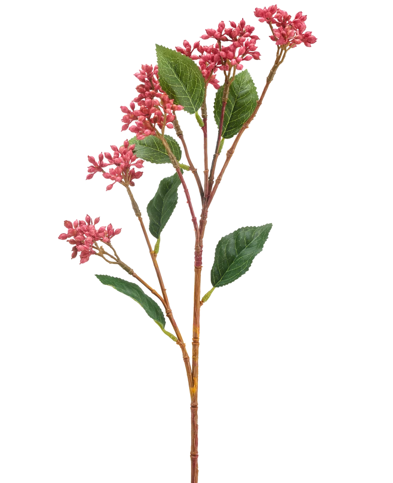 Kunstbloem Japanse Bes 62 cm donker roze