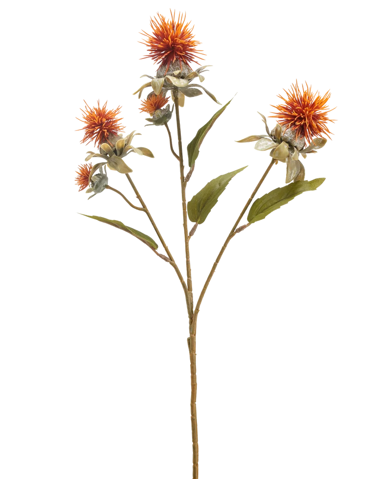 Kunstbloem Saffloer 57 cm oud oranje