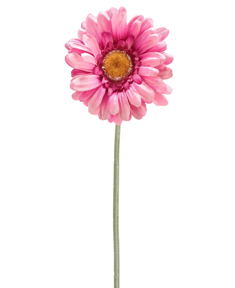 Kunstbloem Gerbera 53 cm donker roze