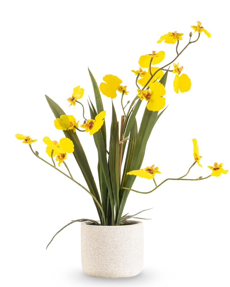 Kunst Oncidium Real Touch 48 cm geel