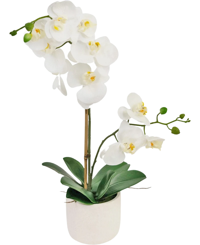 Kunst Orchidee Real Touch 60 cm wit