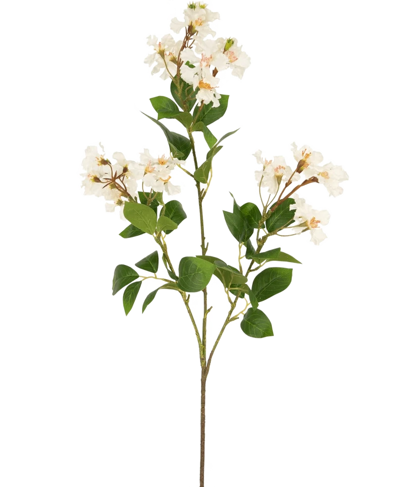 Kunstbloem Lagerstroemia 92 cm wit