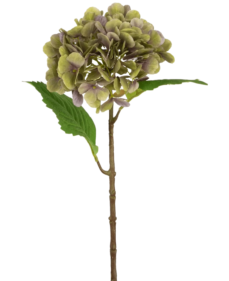 Kunst Hortensia Deluxe 55 cm groen/paars