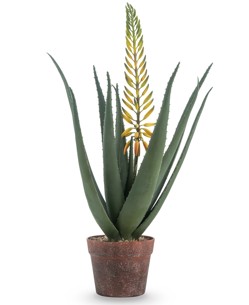 Kunstplant Aloë met bloem 66 cm