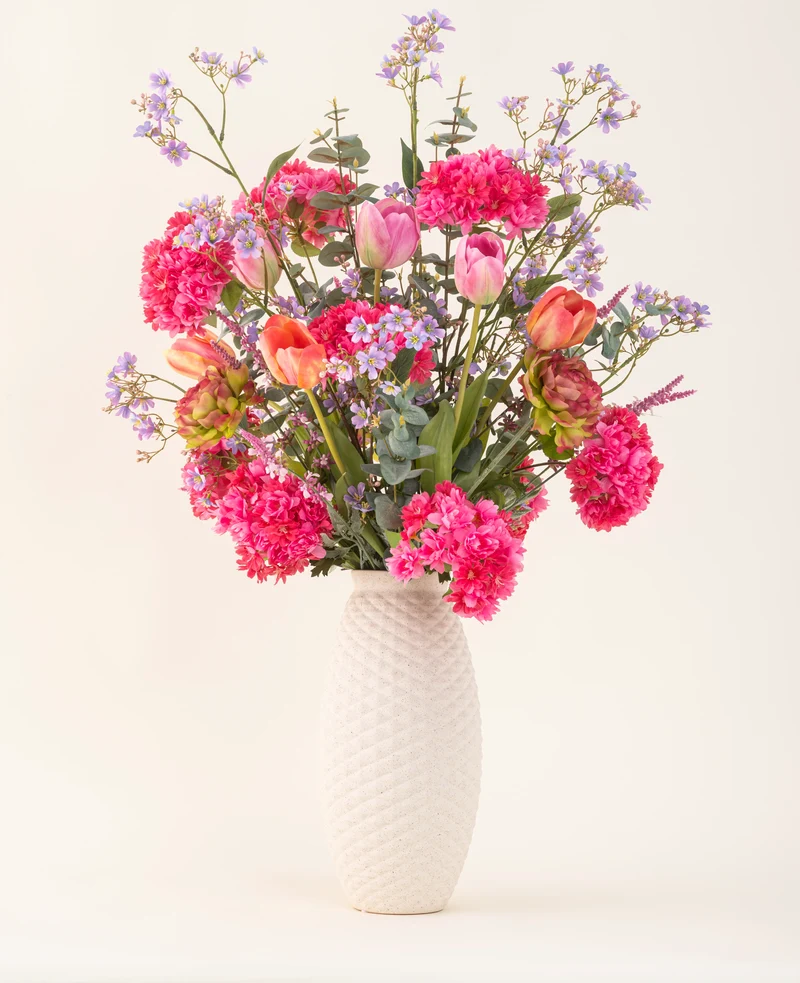 Zijden kunstbloemen boeket Soft Spring