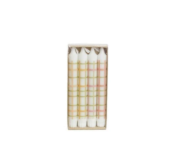 Dinerkaarsen set van 4 - Checkered