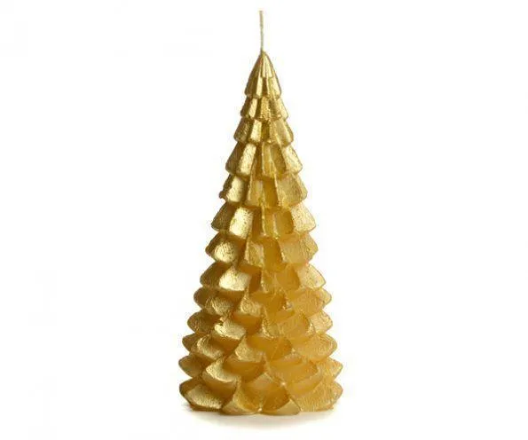 Kerstboom kaars - Goud middel