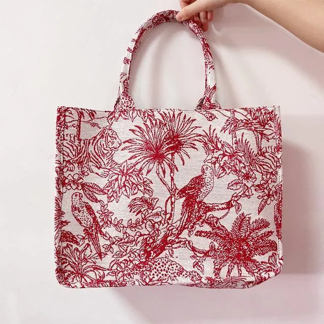 Schoudertas - Jungle Patroon rood