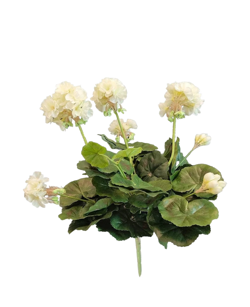 Kunst Geranium 40 cm wit