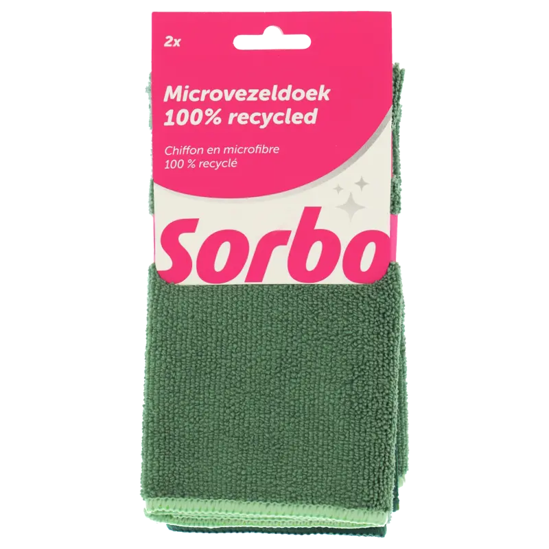 Sorbo Microvezeldoek 100% recycled 38x38cm 2st