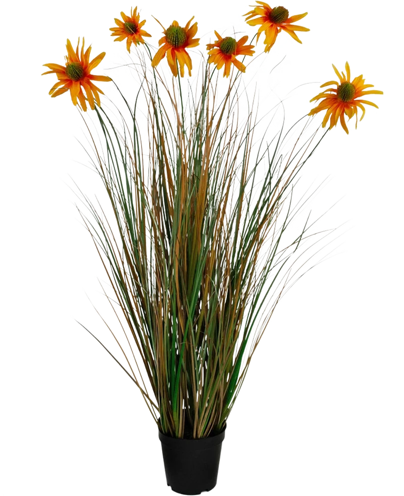Kunstgras chrysant uienpot 90cm brandvertragend