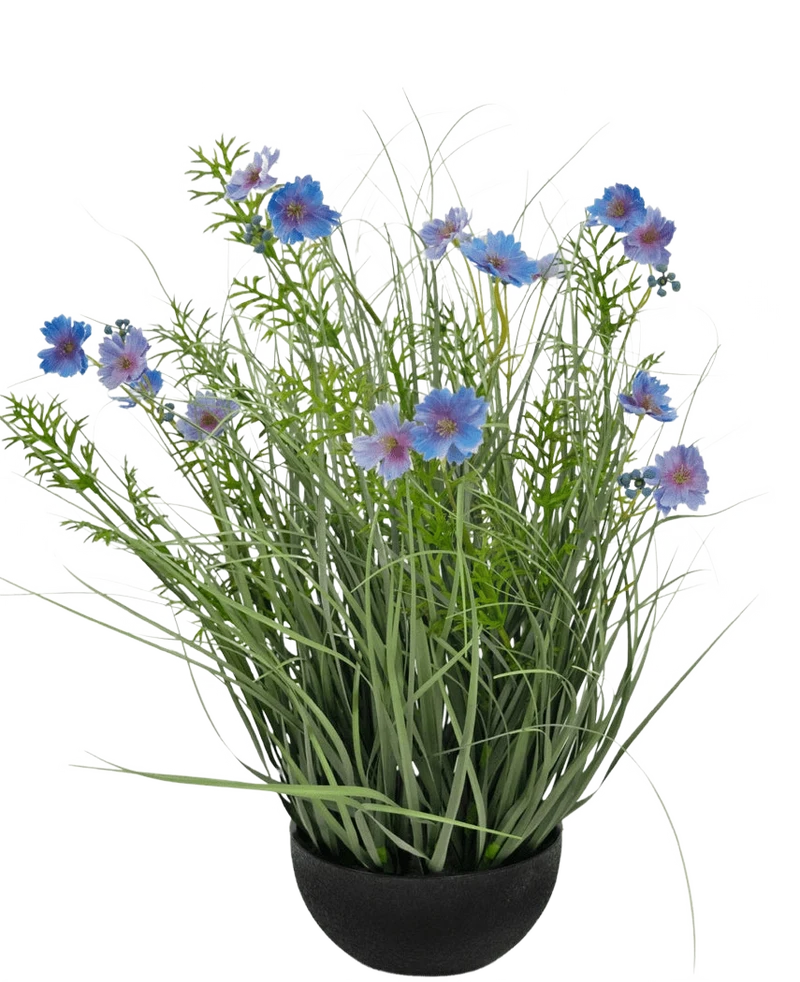 Kunstgras paarse Gesang Bloem uiengraspot 56cm brandvertragend
