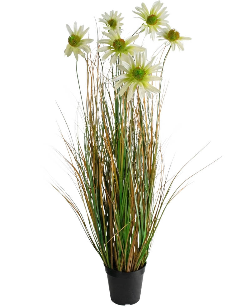 Kunstgras chrysant uienpot 90cm brandvertragend