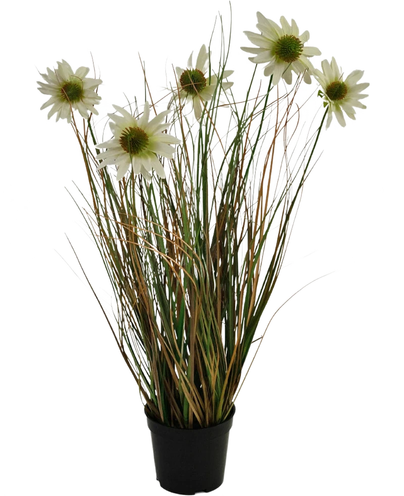 Kunstgras chrysant uienpot 60cm brandvertragend