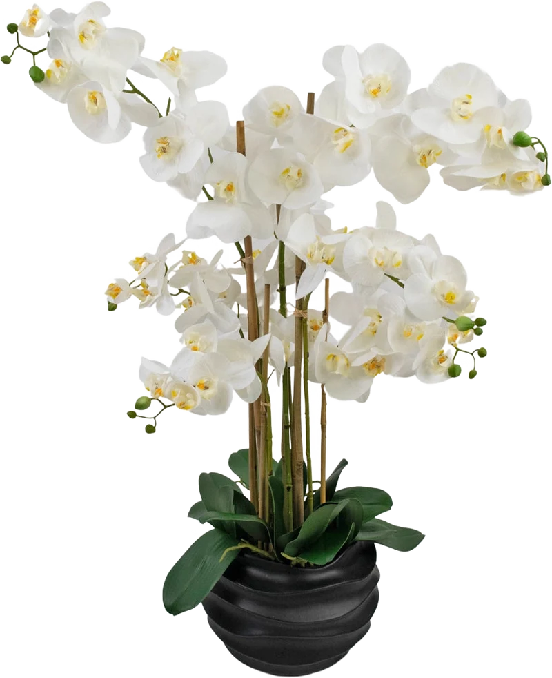Kunst Orchidee Real Touch 85 cm wit