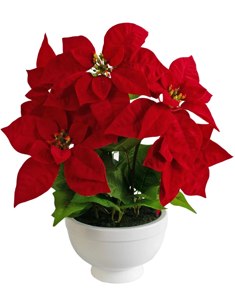 Kunstplant Kerstster 44 cm rood