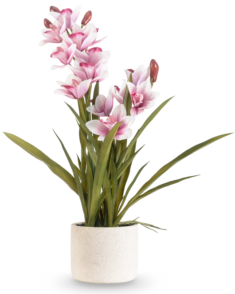 Kunst Cymbidium Real Touch 60 cm roze