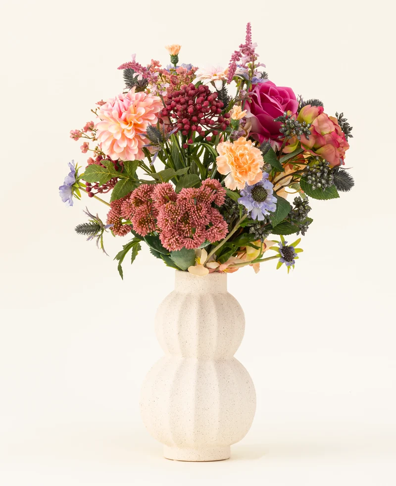Zijden kunstbloemen boeket Pretty Pastel