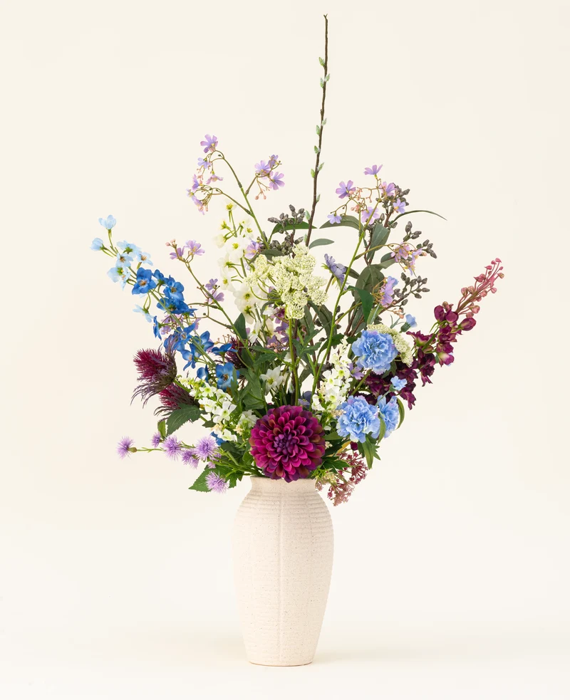 Zijden kunstbloemen boeket Purple Rain