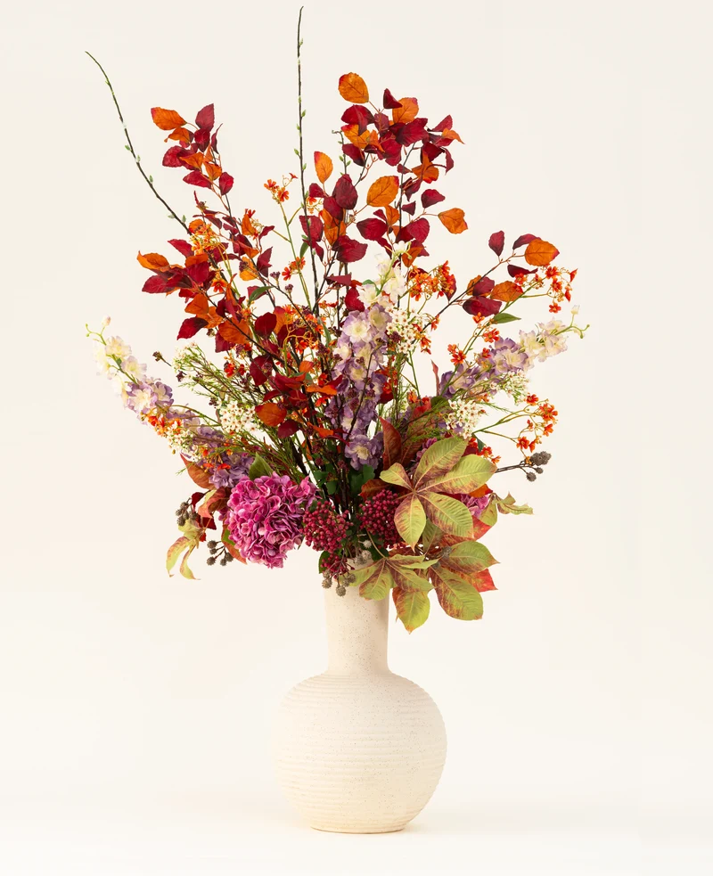 Zijden kunstbloemen boeket Golden Autumn