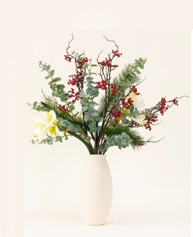 Zijden kunstbloemen boeket Midwinter Dream