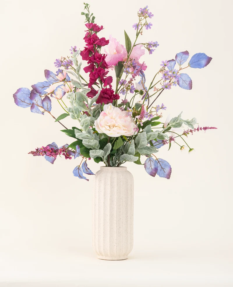 Zijden kunstbloemen boeket Amethyst Romance