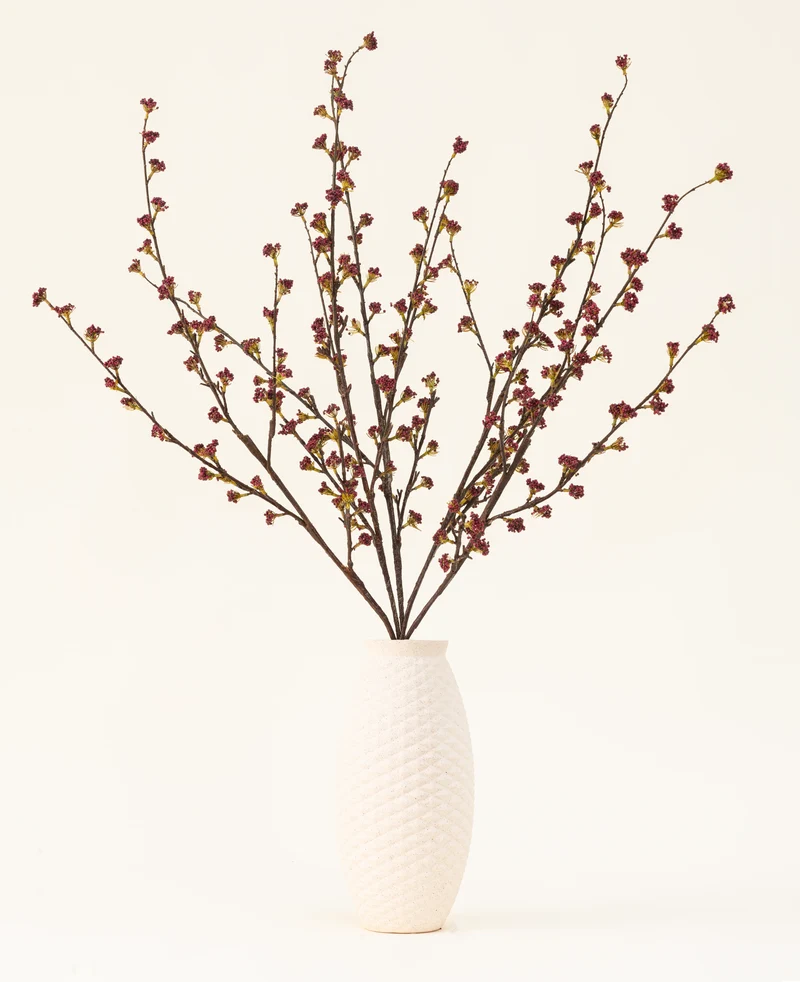 Zijden kunstbloemen boeket Callicarpa Paars