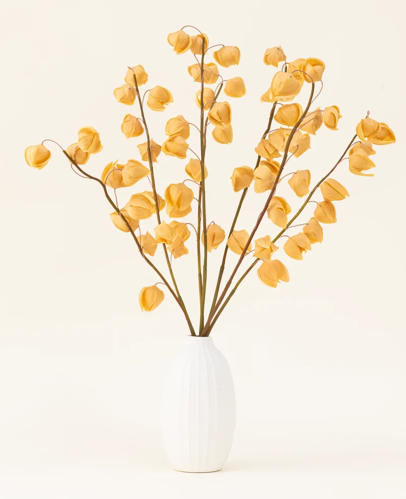 Zijden kunstbloemen boeket Physalis Lampion Bruin