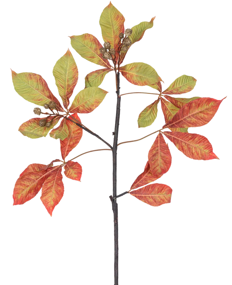 Kunsttak Kastanje 91 cm rood/groen
