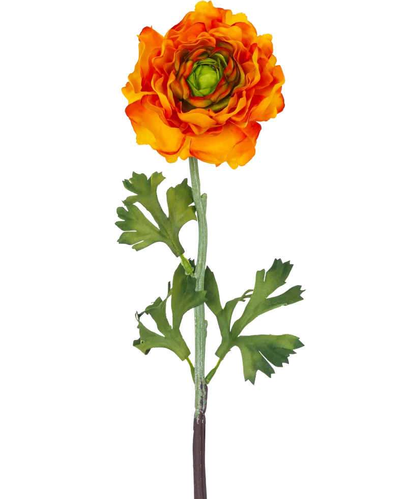 Kunstbloem Ranunculus 51 cm oranje