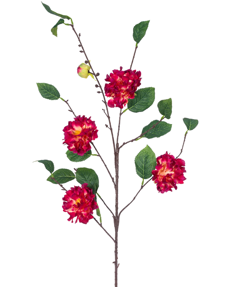 Kunstbloem Japanse Camelia 95 cm wijnrood
