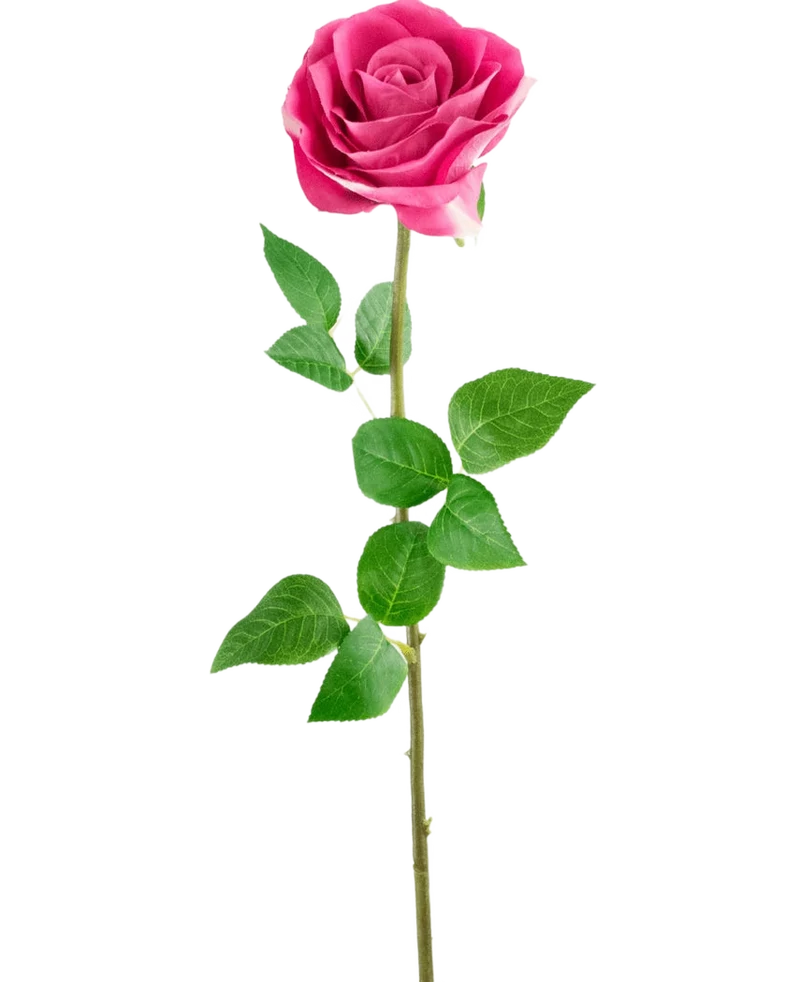 Kunstroos Real Touch 56 cm roze