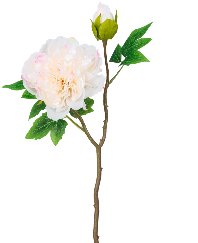 Kunstbloem Pioen 50 cm wit